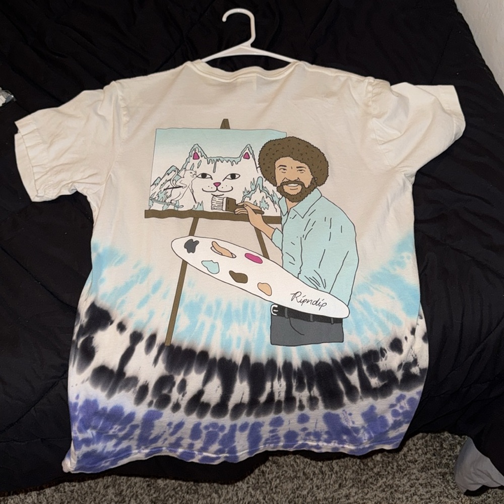 Ripndip Bob Ross Tie-Dye T-Shirt - Blue and White
